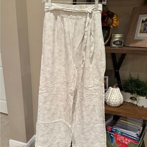 Women's Cream Wide Leg Pants